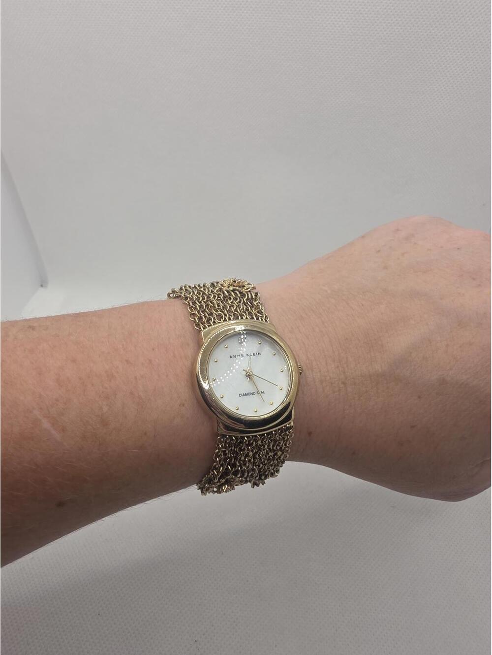 Anne Klein Women’s Chain Bracelet Watch – Diamond Dial